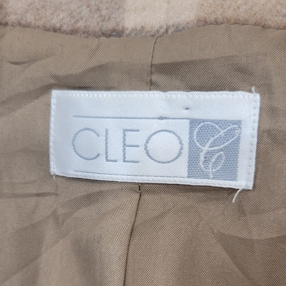Vintage Wool Cleo Blazer Coat Womens 10 Tan Grey Plaid Acadamia Fall - Picture 5 of 12